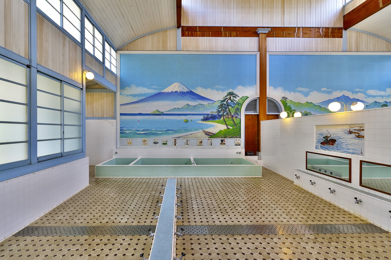 japan, building, public bath